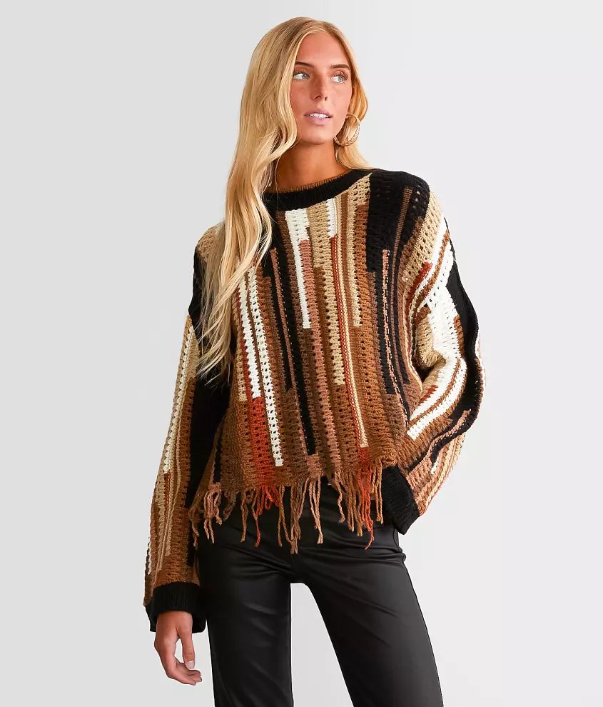 Fringe Cropped Sweater | Buckle