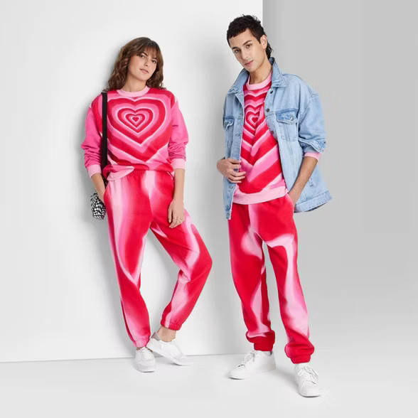 High-Rise Fleece Sweatpants - Wild Fable™ Red Swirl | Target