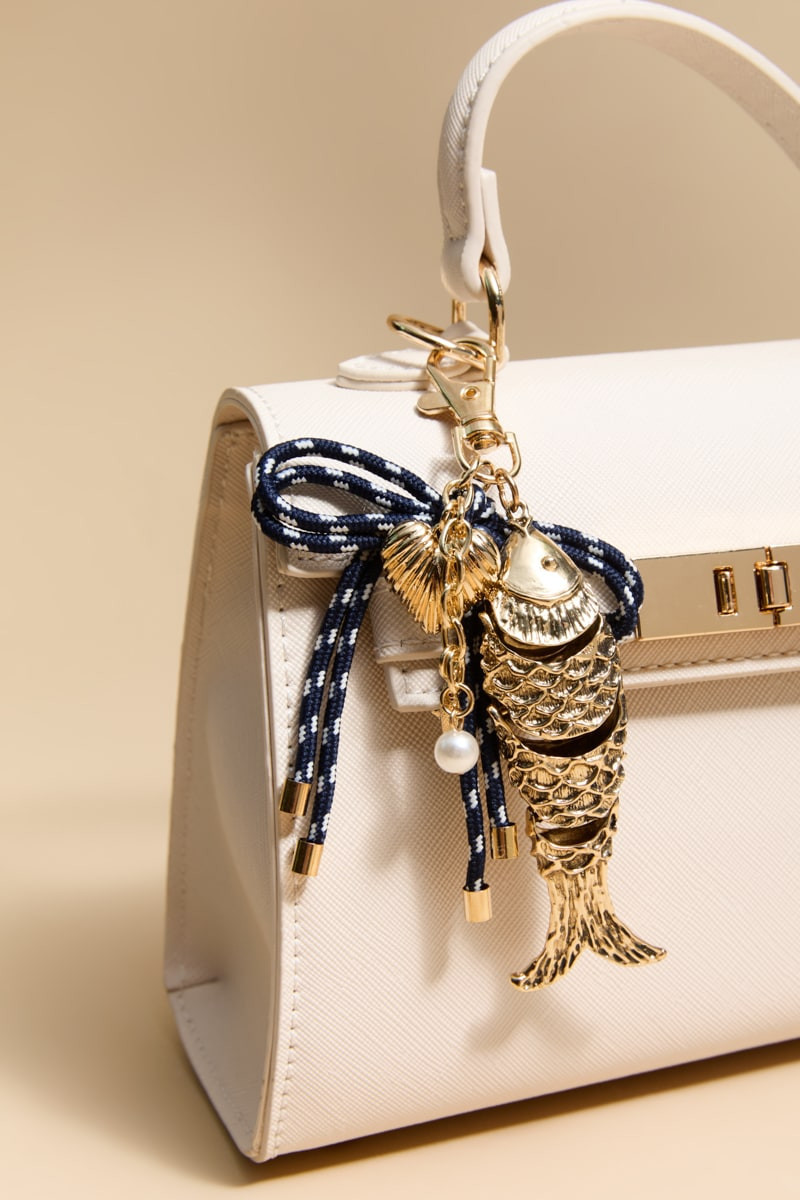 Tara Gold Fish Bag Charm | Francesca's
