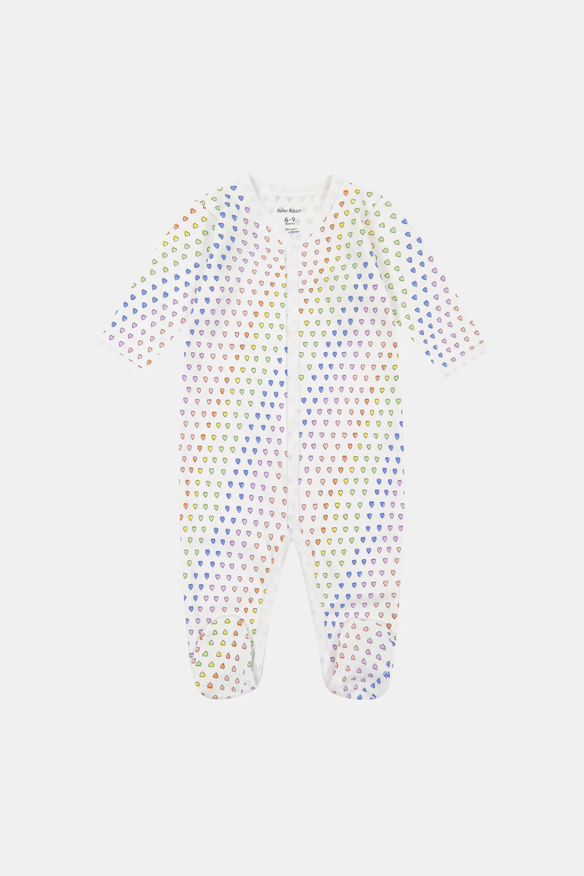 Infant Disco Hearts Footie Pajamas RAINBOW / 0-3M | Roller Rabbit