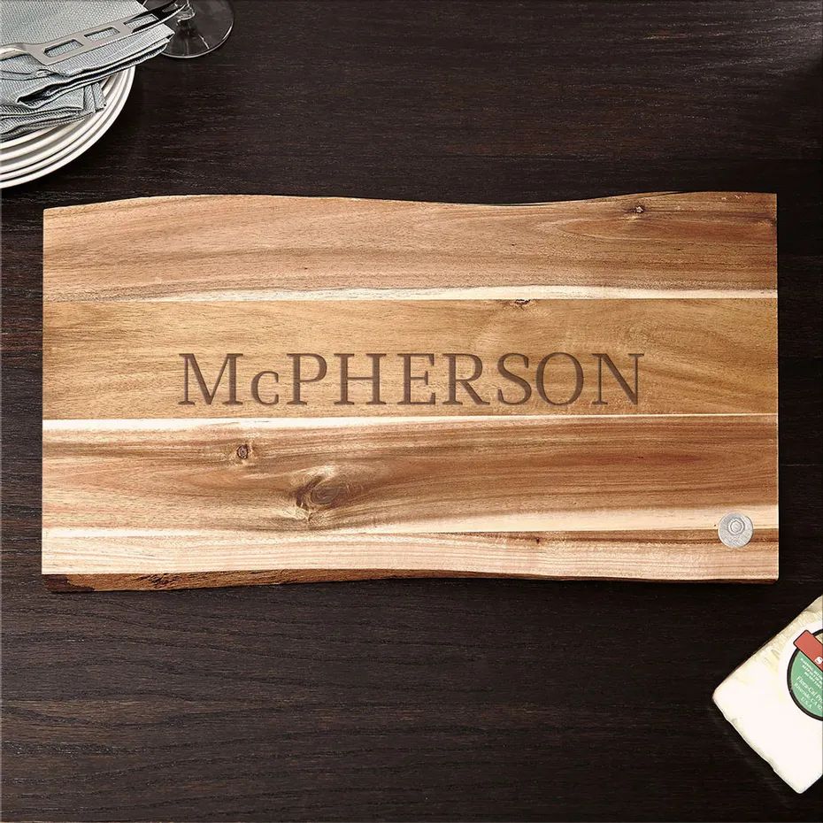 In the Raw Personalized Wood Cutting Board -Classic (0.75in Thick) | HomeWetBar.com