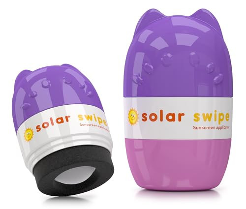 Solar Swipe Sunscreen Applicator for Kids and Adults, Portable, Washable, Easy on the Go Sunscreen Application for Any Age and Skin (Purple Pink) | Amazon (US)