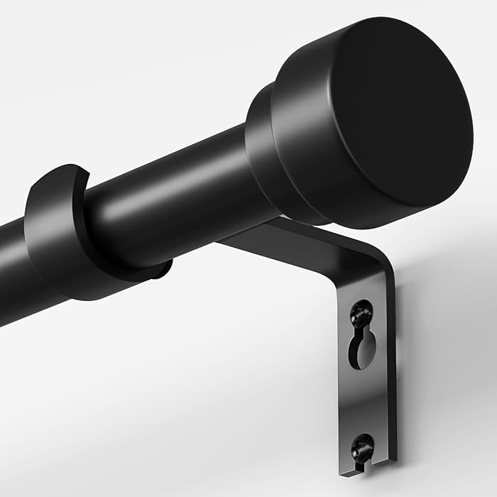 Oneach Black Curtain Rods for Windows 66 to 120 Inch, 1 Inch Pole Adjustable Length Heavy Duty Me... | Amazon (US)