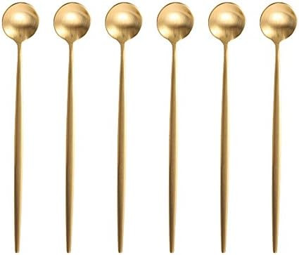 BRIIEC Gold 18/10 Stainles Steel Long Handle Ice Cream Spoon, Latte Spoon, Cocktail Stirring Spoo... | Amazon (US)