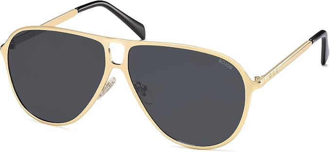 SOJOS Trendy Polarized Aviator Sunglasses Women Men,Retro Style SJ1289,Large | Amazon (US)