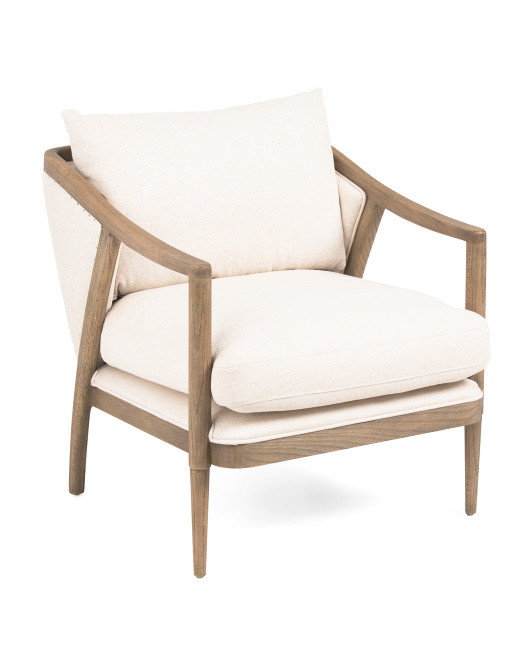 27.5x30 Solid Oak Wood Frame Scarlett Accent Chair | TJ Maxx