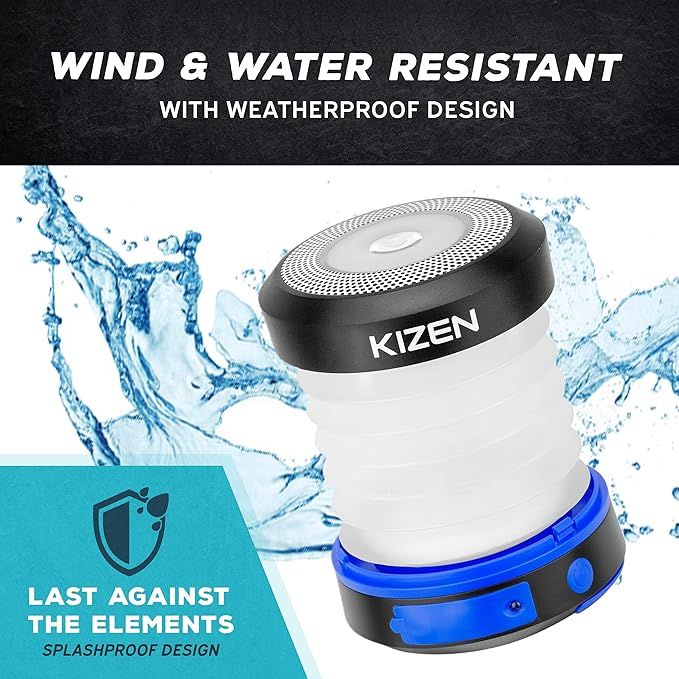 KIZEN Solar Lantern - Collapsible LED Camping Lantern - Rechargeable Solar - USB Portable Lamp an... | Amazon (US)