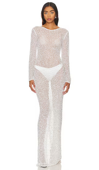 Heidi Dress in White Sheer Dress Long Sleeve Maxi Dress White Dress Bride White Dress Bridal | Revolve Clothing (Global)