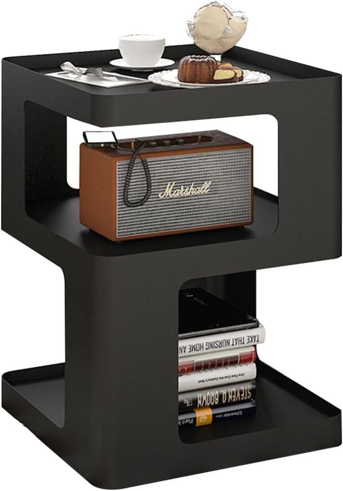 XIV Side Table, Small End Table, Modern Nightstand, Accent Bedside Table, 3 Tier Night Stands, Me... | Amazon (US)