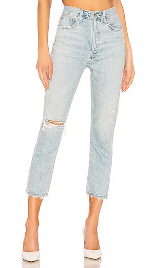 Riley High Rise Straight Crop in Shatter | Revolve Clothing (Global)