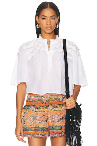 Isabel Marant Etoile Carmen Top in White | FWRD 