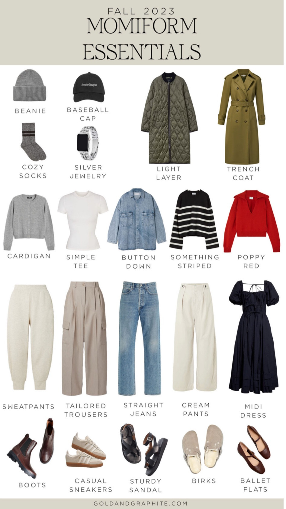 The Fall Momiform is here! The ultimate capsule for those who find themselves craving comfort and ease over fussy and fancy. #falloutfit #fallfashion #fallstyle