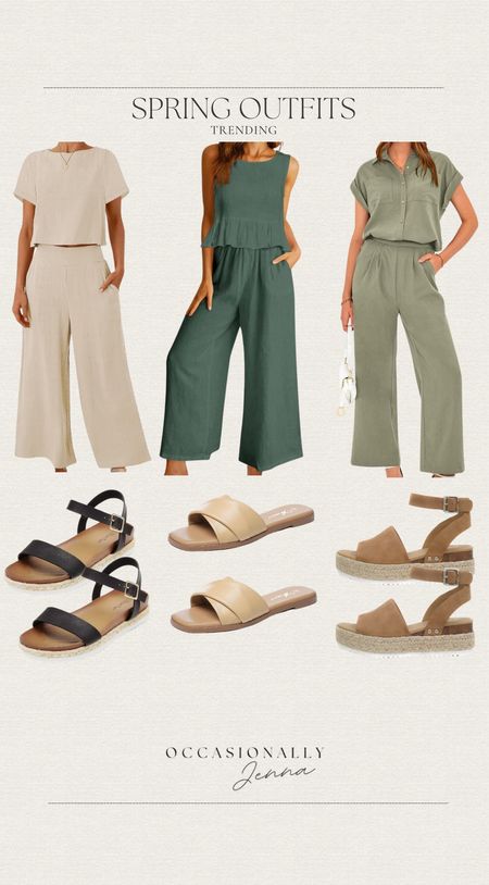 Spring outfits that are trending on Amazon.



Spring outfits, two piece outfit set, linen pants, tank top, shortsleeved top, sleeveless top, pants, sandals, casual sandals 

#LTKstyletip #LTKfindsunder100