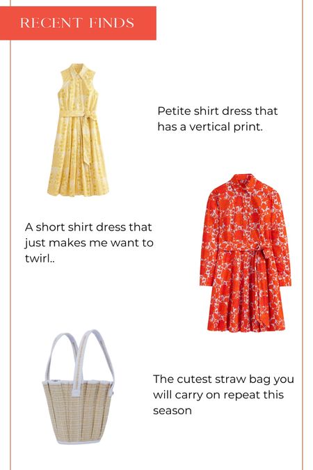 Petite dresses perfect for spring and the wicker handbag you will carry all season long. All are perfect for petites. 
#ltkpetite #petitee

#LTKSeasonal #LTKover40 #LTKitbag