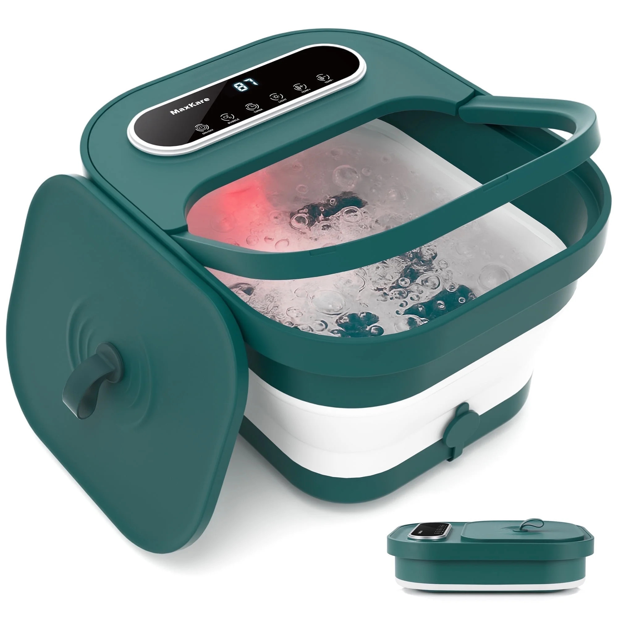 MaxKare Collapsible Foot Spa with Massager and Heat Bubbles Vibration 3 in 1,  Foot Spa Bath, Gre... | Walmart (US)