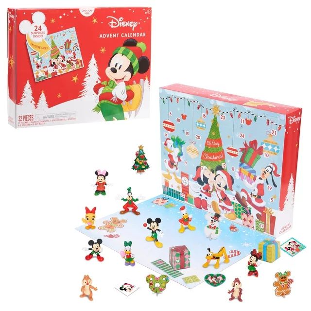 Disney Classic Advent Calendar, 32 pieces, figures, decorations, and stickers | Walmart (US)