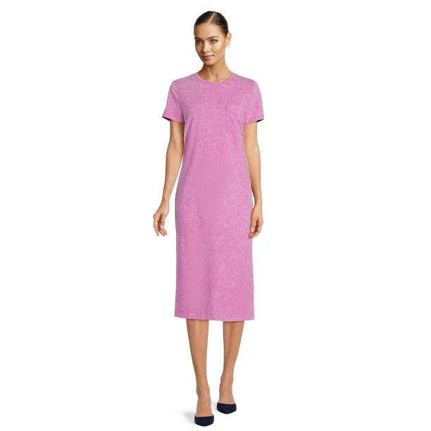 Time and Tru Women's T-Shirt Midi Dress | Walmart (US)