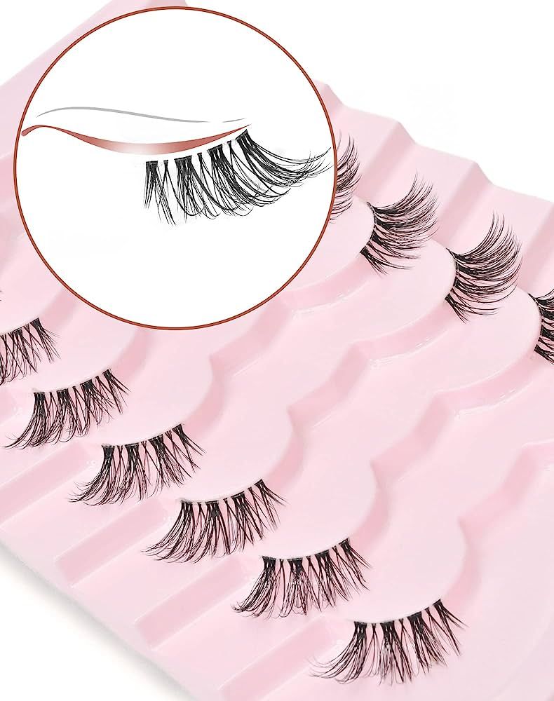 Onlyall Natural Lashes Half Lashes Natural Look False Eyelashes Wispy Lashes Natural Half Eyelash... | Amazon (US)