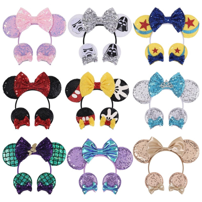 Sequined Bow Mickey Headband | Set Of 3 | Jane