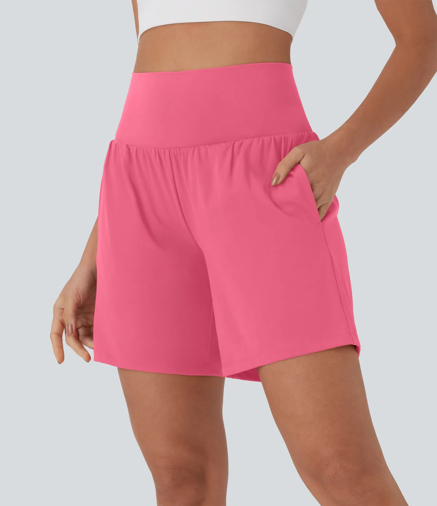 Women’s SoftlyZero™ Airy Super High Waisted 2-in-1 Cool Touch Yoga Shorts 7" with Pockets - H... | HALARA