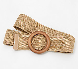 Susan Graver Woven Belt with Buckle | QVC