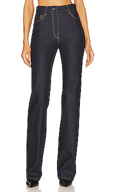 NILI LOTAN Denim Corette Jean in Blue Denim from Revolve.com | Revolve Clothing (Global)
