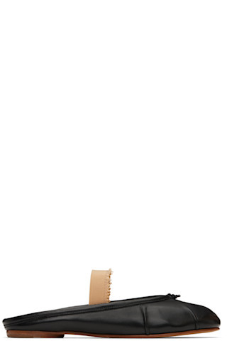 Maison Margiela - Black Tabi Elastic Band Mules | SSENSE