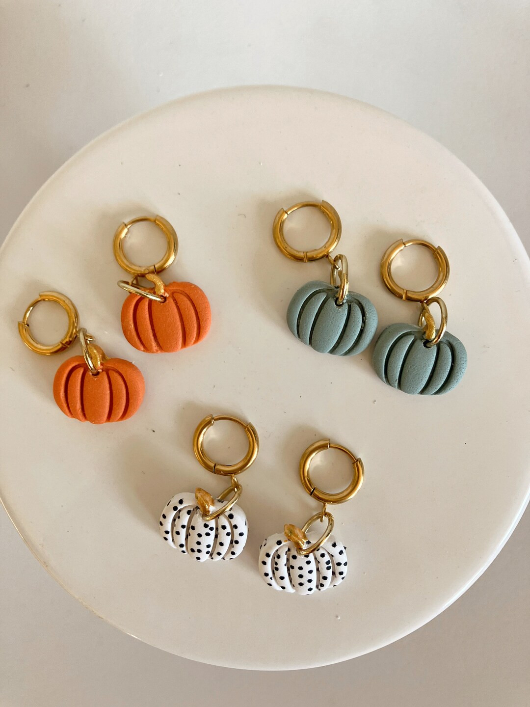 Pumpkin Huggie Earrings - Etsy | Etsy (US)