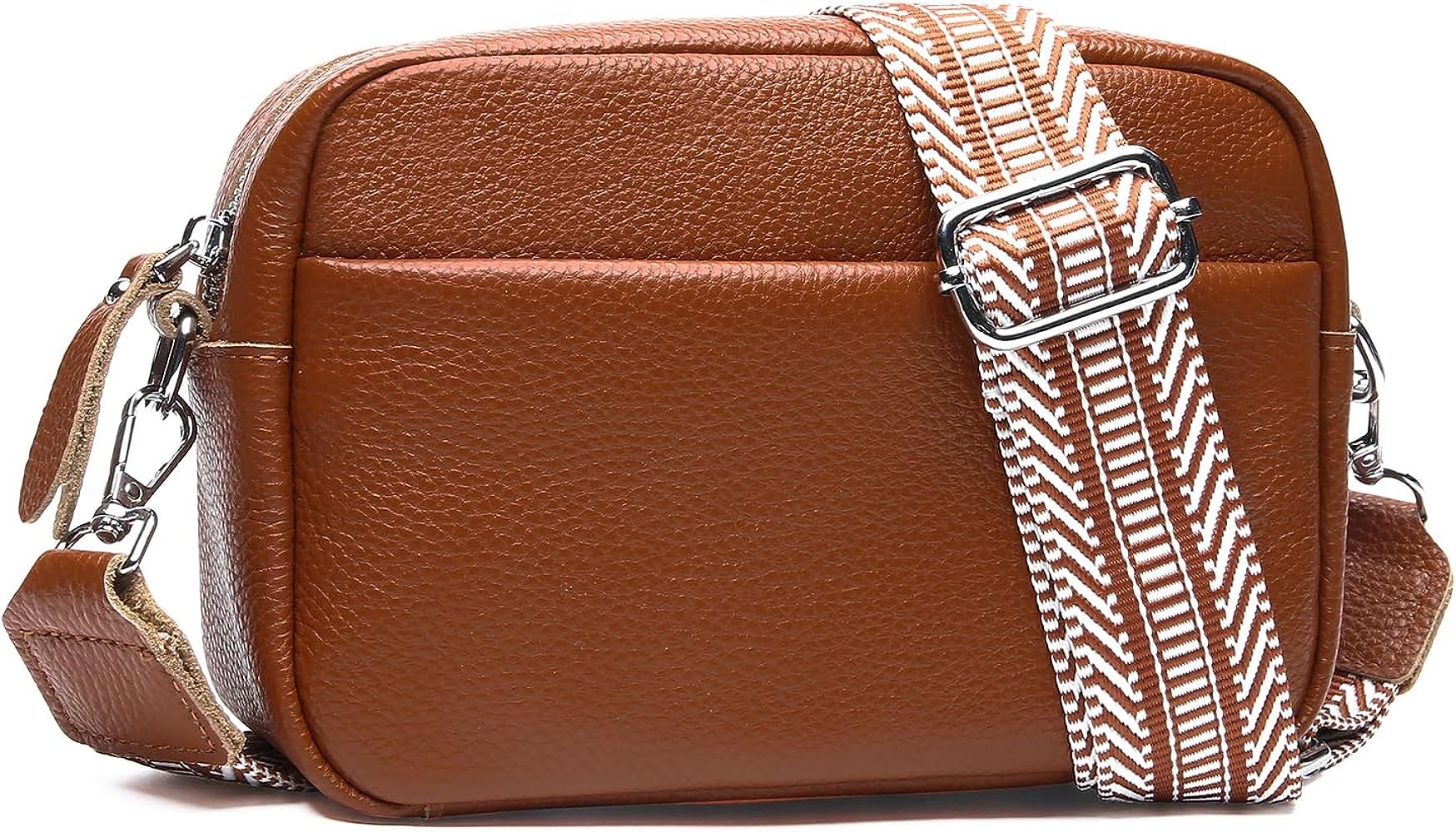 Utenwat Small Crossbody Bags for Women Genuine Leather, Guitar Strap Shoulder Handbag Purse Camera B | Amazon (US)
