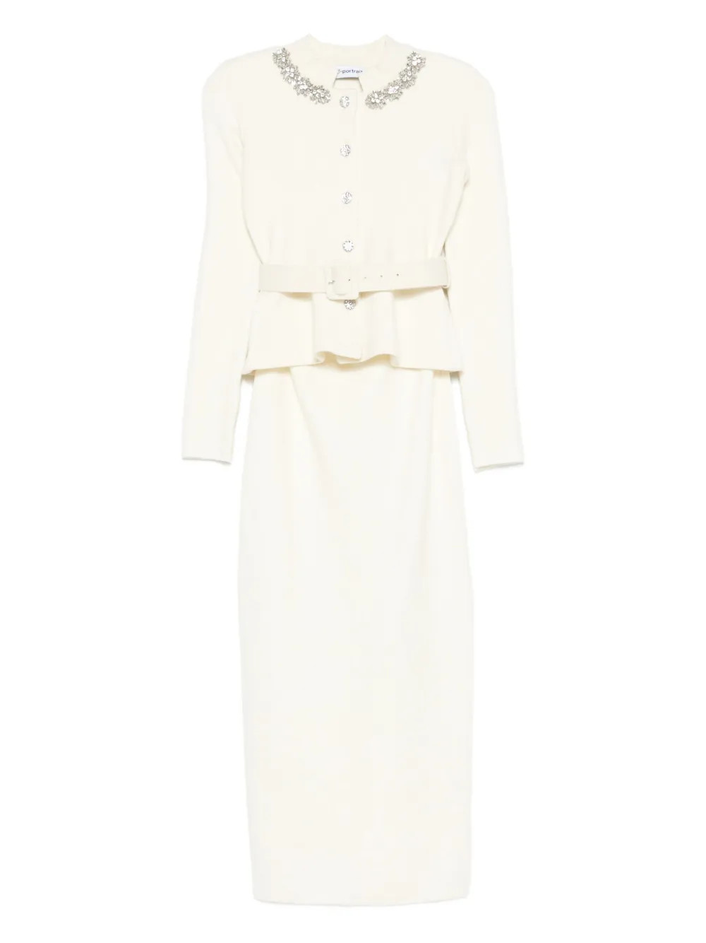 Self-Portrait Embellished Belted Dress | White | FARFETCH IT | Farfetch Global