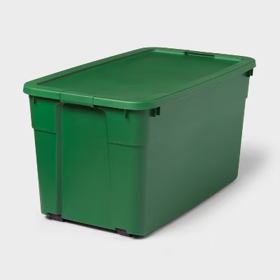 45gal Wheeled Latching Storage Tote - Regal Green Base + Lid + Latch - Brightroom™: Plastic, Un... | Target
