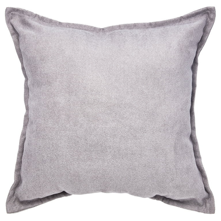Mainstays Faux Suede Decorative Square Throw Pillow with Flange, 18" x 18", Grey | Walmart (US)