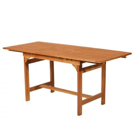 Outsunny Acacia Wood Slat Rectangular Extendable Outdoor Dining Table | Walmart (US)