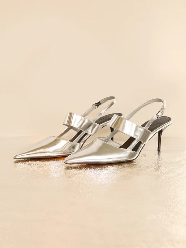 Russo Kitten Heel | Silver | Jigsaw (UK)