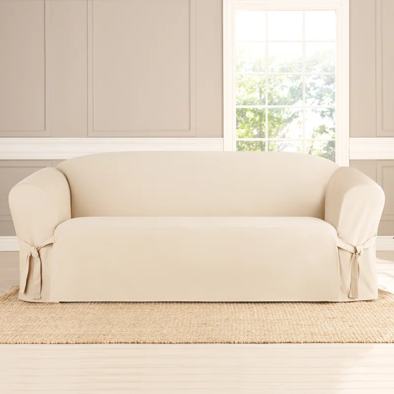 100% Cotton Box Cushion Sofa Slipcover | Wayfair Professional