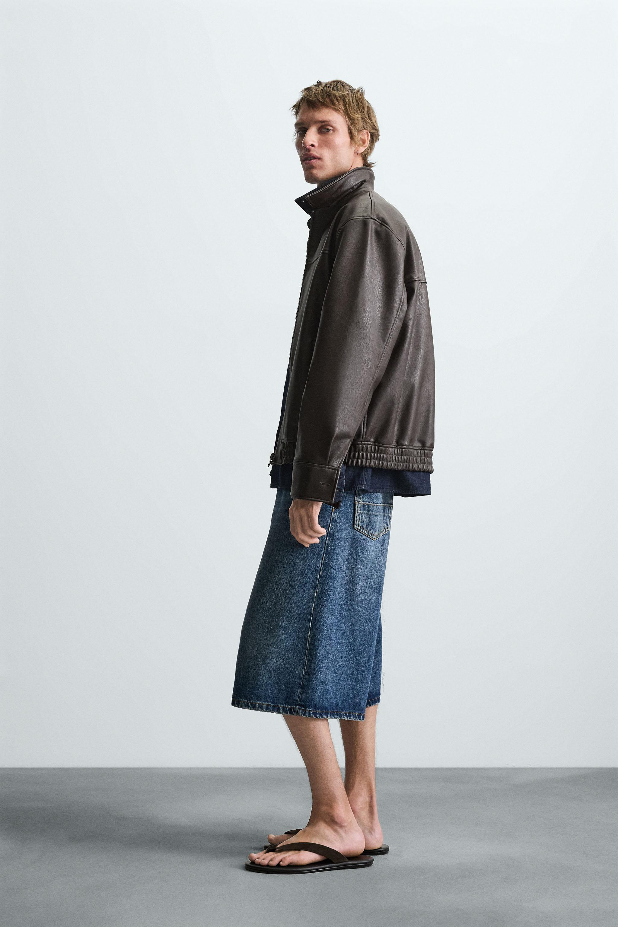 LEATHER EFFECT BOMBER JACKET | Zara AU