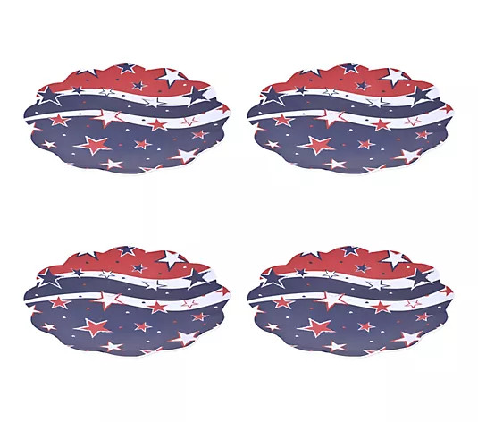 Temp-tations Seasonal Set of 4 8" Melamine Fluted Plates - QVC.com | QVC