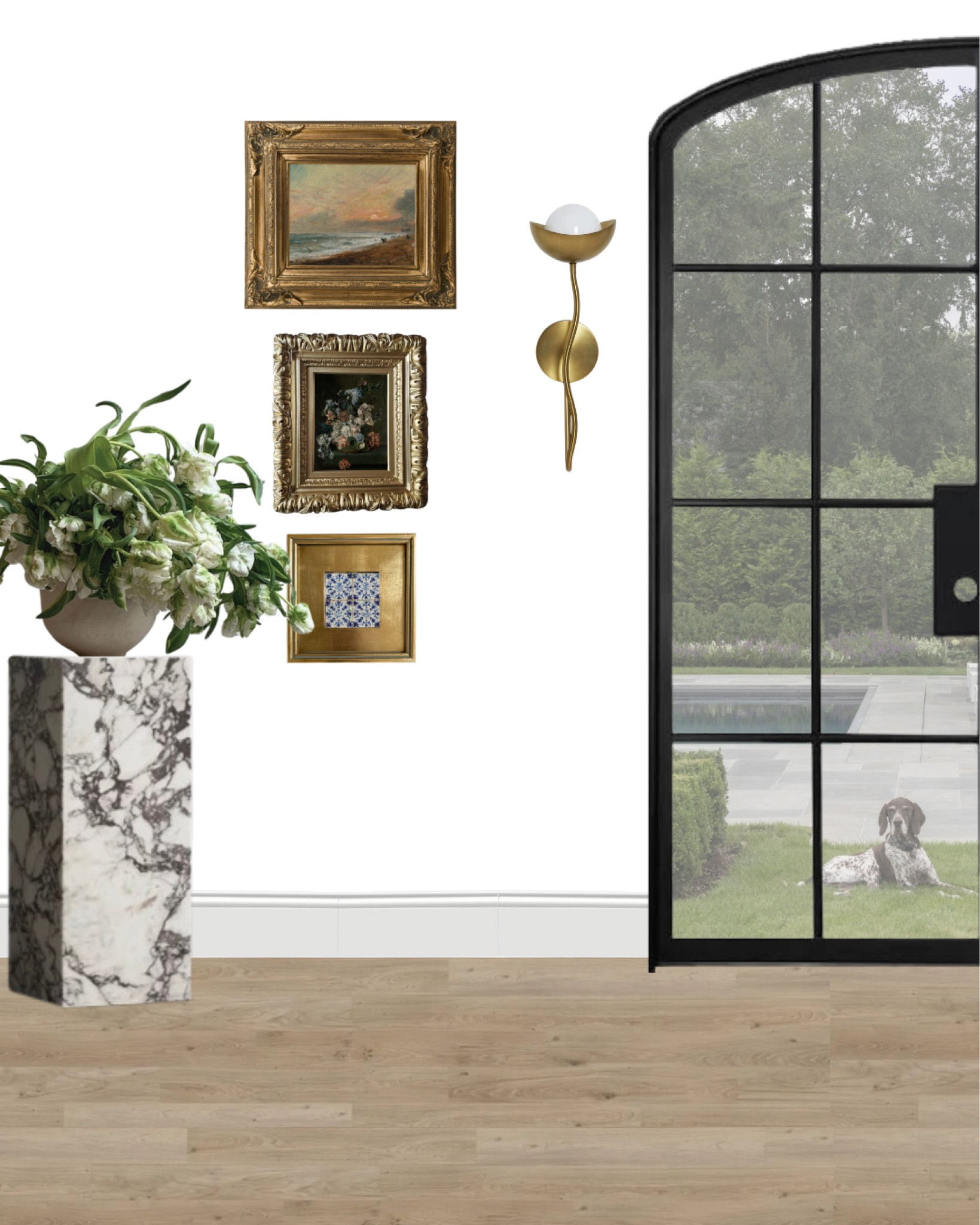 Living room vignette 

sconces, vintage artwork, vintage painting, oil painting, digital art print, ornate frame, vintage frame, gold frame, pedestal, sconces 

#LTKstyletip #LTKhome #LTKSeasonal