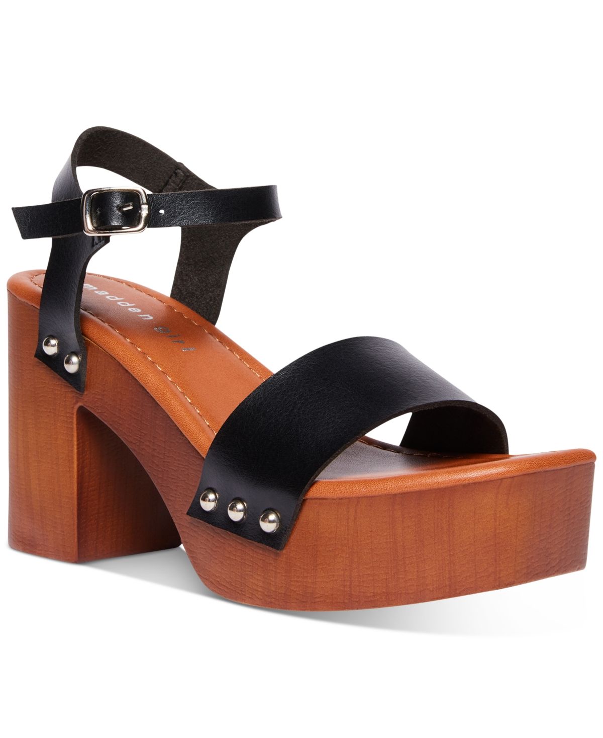 Madden Girl Dani Two-Piece Wooden Platform Sandals | Macys (US)