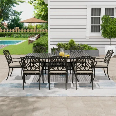Patchell Rectangular 8 - Person 80.31'' L Outdoor Dining Set | Wayfair North America