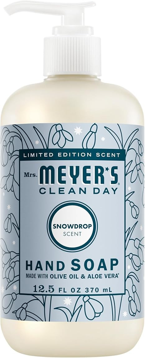 MRS. MEYER'S CLEAN DAY Hand Soap, Made with Essential Oils, Snowdrop, 12.5 fl. oz | Amazon (US)