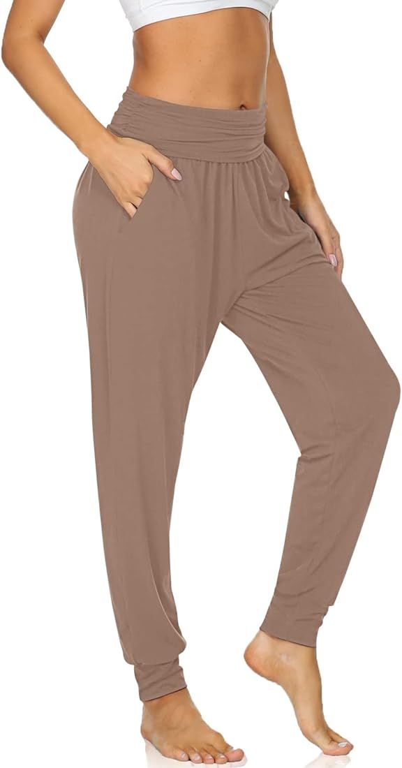 UEU Women's Cozy Yoga Joggers Pants Loose Workout Sweatpants Comfy Lounge Pants with Pockets | Amazon (US)