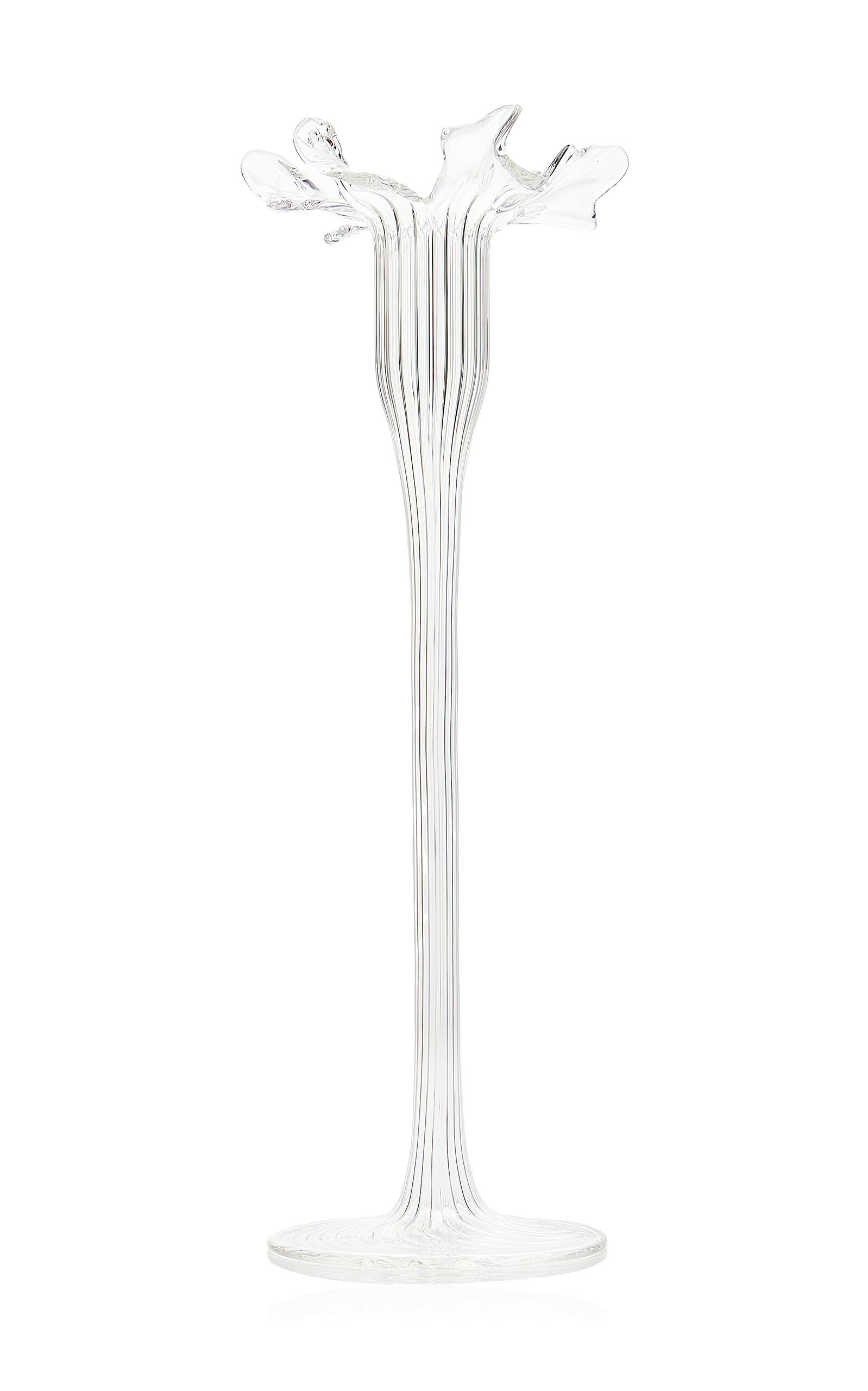 Large Floral Glass Candle Stick | Moda Operandi (Global)