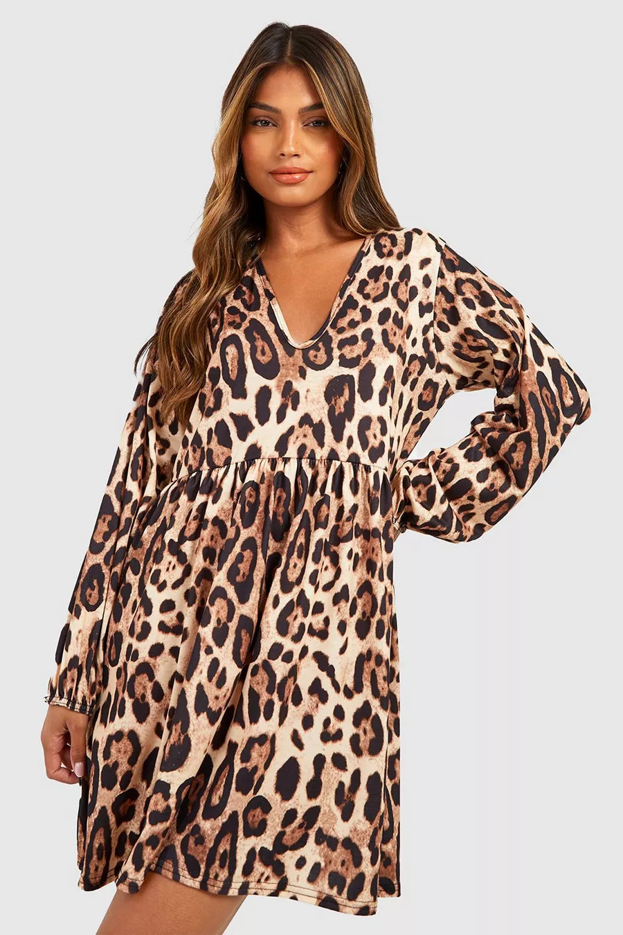 Leopard Print Smock Dress | boohoo (US & Canada)
