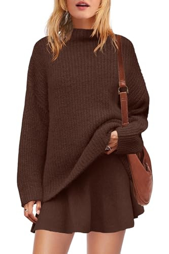 SENSERISE Womens Sweater Skirt Set 2 Piece Outfits Matching Lounge Sets Turtleneck Knit Tops Mini... | Amazon (US)