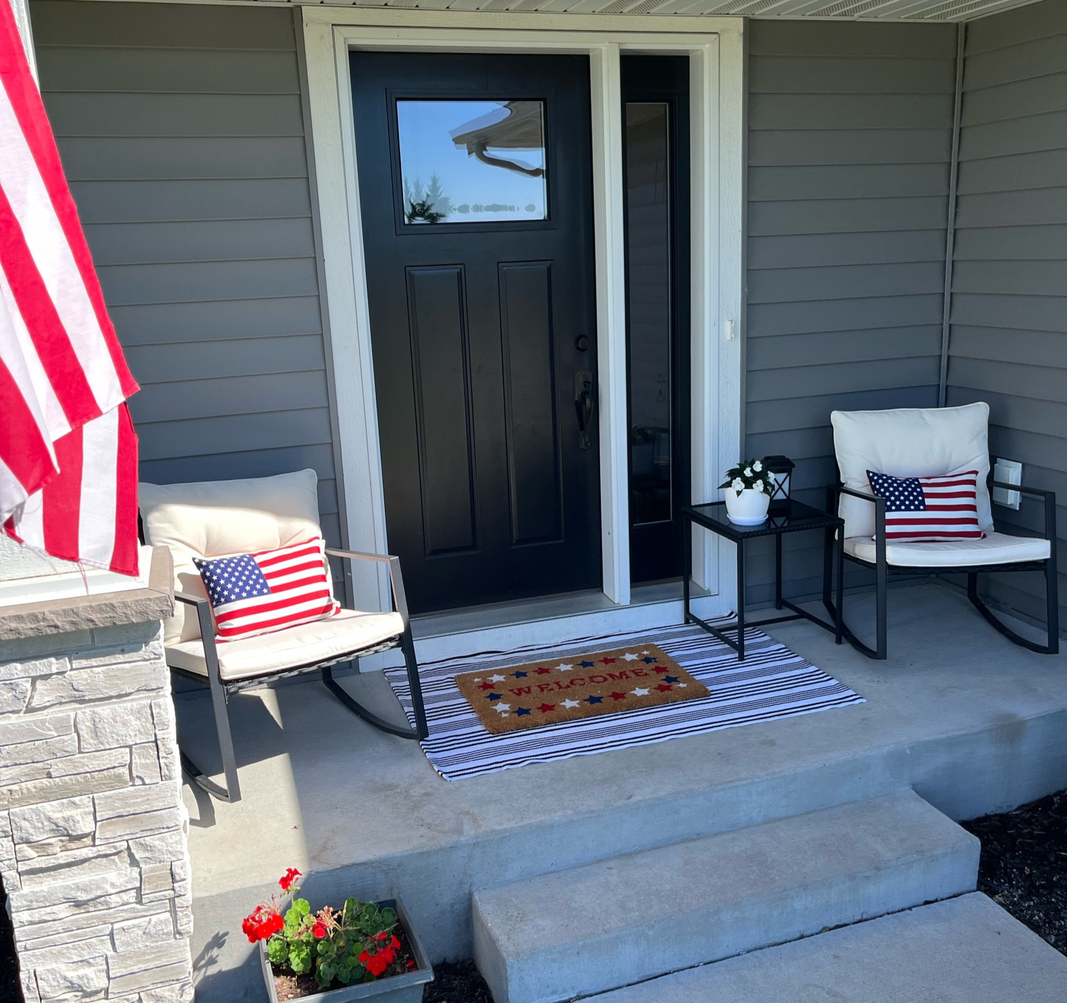 Front door. Porch views. Patriotic decor. Americana. 4th of July. 

#LTKSeasonal #LTKhome