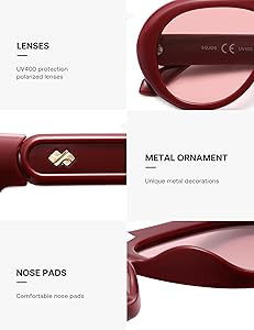 SOJOS Trendy Oversized Polarized Aviator Sunglasses Womens Men Retro Vintage 70s Style UV Protect... | Amazon (US)