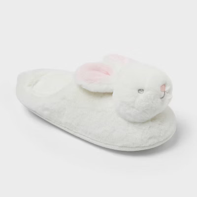 Kids Bunny Scuff Slippers - Cat & Jack™ Ivory 2-3 | Target