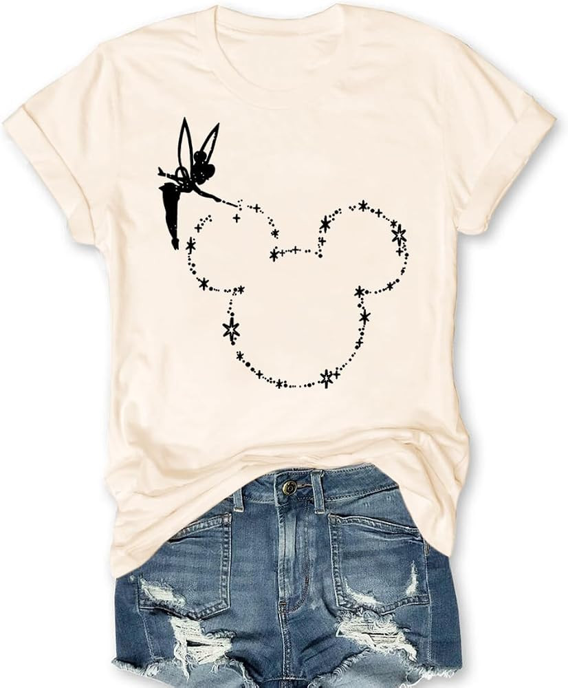 Magic Kingdom Castle Shirt Casual Vacation Holiday Short Sleeve Boho Clothes for Women Summer Cut... | Amazon (US)