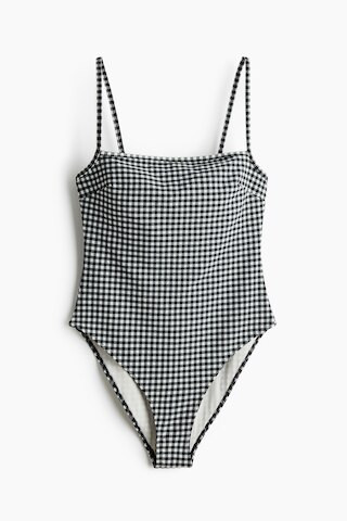 H & M - Padded-Cup High-Leg Swimsuit - Black | H&M (US + CA)